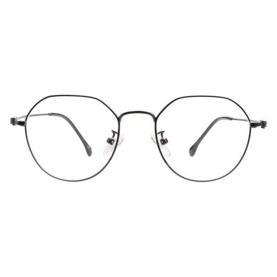 LAMBBAA Blue Light Blocking Reading Glasses Small Face Computer Fashionable Lightweight Retro Metal Frame Women Men(gray,+0.75 Magnification