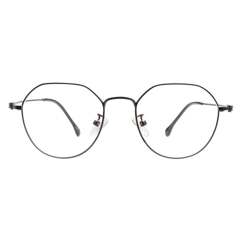LAMBBAA Blue Light Blocking Reading Glasses Small Face Computer Fashionable Lightweight Retro Metal Frame Women Men(gray,+0.75 Magnification
