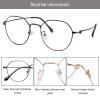 LAMBBAA Blue Light Blocking Reading Glasses Small Face Computer Fashionable Lightweight Retro Metal Frame Women Men(gray,+0.75 Magnification view 2