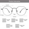 LAMBBAA Blue Light Blocking Reading Glasses Small Face Computer Fashionable Lightweight Retro Metal Frame Women Men(gray,+0.75 Magnification view 3