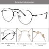 LAMBBAA Blue Light Blocking Reading Glasses Small Face Computer Fashionable Lightweight Retro Metal Frame Women Men(black,+1.75 Magnification view 2