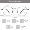 LAMBBAA Blue Light Blocking Reading Glasses Small Face Computer Fashionable Lightweight Retro Metal Frame Women Men(silver black,+2.00 Magnification view 3
