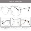 LAMBBAA Blue Light Blocking Reading Glasses Small Face Computer Fashionable Lightweight Retro Metal Frame Women Men(silver,+1.75 Magnification view 2