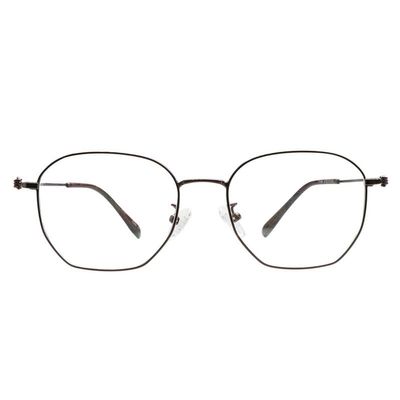 LAMBBAA Blue Light Blocking Reading Glasses Small Face Computer Fashionable Lightweight Retro Metal Frame Women Men(coffee,+0.50 Magnification