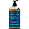 Anti-Cellulite Massage Oil for Massage Therapy 8 fl oz - Refreshing and Relaxing - Natural Oils with Vegan Collagen and Stem Cells - for Men and Women - Nexon Botanics view 1