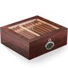 Cigar Humidor Holds up to 60 Cigars, Cedar Cigar Humidor Box with Lock, Easy Humidification System, Accurate Digital Hygrometer, 2 Humidifiers, Slotted Tray & Shelf, Dividers, Gift for Cigar Lovers view 1