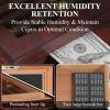 Cigar Humidor Holds up to 60 Cigars, Cedar Cigar Humidor Box with Lock, Easy Humidification System, Accurate Digital Hygrometer, 2 Humidifiers, Slotted Tray & Shelf, Dividers, Gift for Cigar Lovers view 2