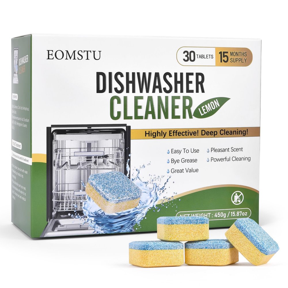 Dishwasher Cleaner Tablets Lemon Powerful Limescale Cleaning - 30 Tablets 15 Month Supply