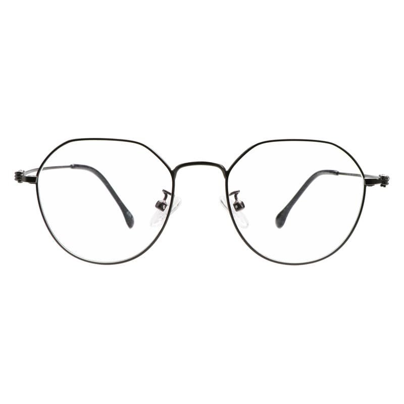 LAMBBAA Blue Light Blocking Reading Glasses Small Face Computer Fashionable Lightweight Retro Metal Frame Women Men(black,+0.00 Magnification