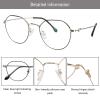 LAMBBAA Blue Light Blocking Reading Glasses Small Face Computer Fashionable Lightweight Retro Metal Frame Women Men(silver black,+3.00 Magnification view 2