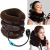 3 Layer Cervical Neck Traction Device Effective and Fast Pain and Stress Relief Neck Pain Inflatable Neck Stretcher Collar for Men and Women (Brown,1 Pcs) view 2