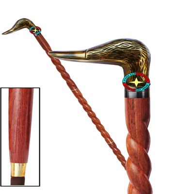 Antique Brass Nautical Designer Walking Stick Men & Women Canes and Wooden 37 inch Handle Natural Wood Rosewood (OPMJ)