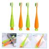 NOLITOY 4pcs Manual Boys and Girls Toothbrush Soft Bristles Travel Toothbrush for Boy Girl Toddlers Carrot Shape Household view 2
