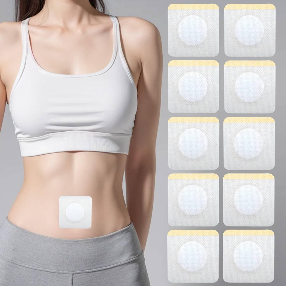 10Pcs Castor Oil Pack Wrap, Disposable Self-Adhesive Castor Oil Patches in Belly Button, No Wash, Anti-Seepage(Oil Not Included)
