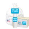 Large Garbage Bag - 55-60 Gallon Capacity, Heavy Duty, High Density, Tear Resistant, Unscented, Extra Strength for Commercial, Industrial, Office, House, Lawn, Events, Bulk Qty 150 Bags view 1