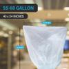 Large Garbage Bag - 55-60 Gallon Capacity, Heavy Duty, High Density, Tear Resistant, Unscented, Extra Strength for Commercial, Industrial, Office, House, Lawn, Events, Bulk Qty 150 Bags view 2