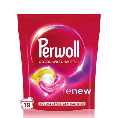 Perwoll Renew Caps Color & Fiber Detergent (19 Washes) | Gently Cleaning | All-In-1 Detergent | Caps for Refreshing Colors and Smoothing Fibers in Colored Laundry