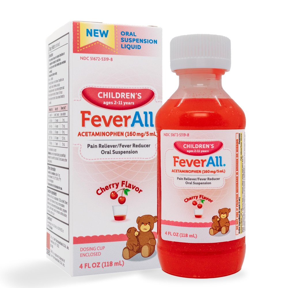 Feverall Liquid Oral Children Fever Reducer/Pain Reliever Cherry Flavor