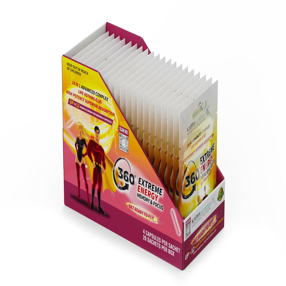 360 Extreme Energy, Memory & Focus (1 Display 20 Sachets (4 Capsules ea)