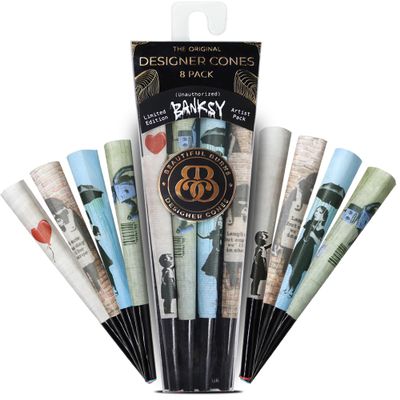 Beautiful Burns, Banksy Artist Pack Pre-Rolled Cones - 8 Pack of Pre Roll Cone Shells