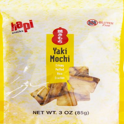 Hapi Yaki Mochi Crispy Puffed Rice Crackers 3 oz (Pack of 12)