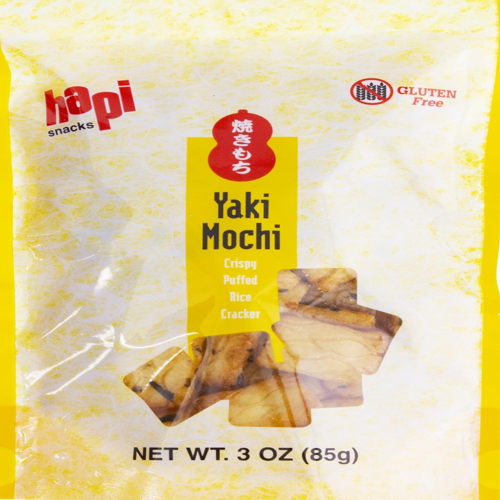 Hapi Yaki Mochi Crispy Puffed Rice Crackers 3 oz (Pack of 12)