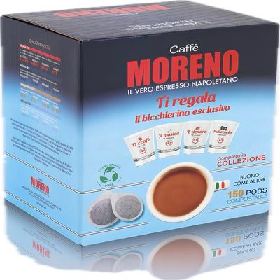 CAFFE MORENO AROMA ESPRESSO 150 of ESE Paper PODS, Espresso Made in Italy