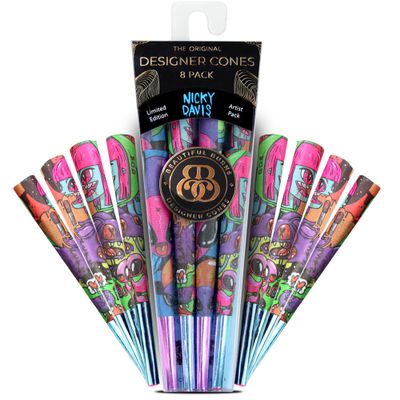 Beautiful Burns, Nicky Davis Artist Pack Pre-Rolled Cones - 8 Pack of Pre Roll Cone Shells