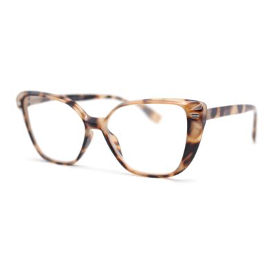 SA106 Retro Womens Classy Oversized Rectangular Cat Eye Reading Glasses Tortoise +4.00
