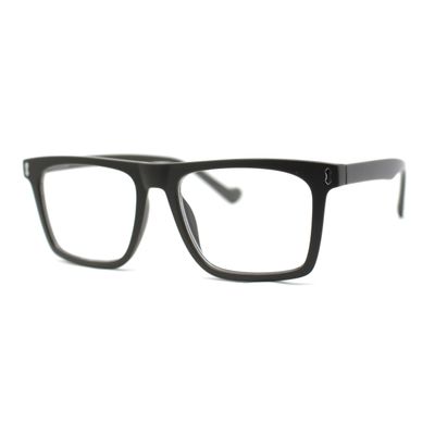 SA106 Stylish Classy Squared Rectangle Horn Rim Plastic Fashion Reading Glasses All Brown +2.00