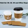 20-100Pcs Custom White/Kraft Coffee Cup Sleeves, Disposable Cup Sleeves for Water, Juice, Coffee or Tea, Fits 10, 12, 16, 20 oz Paper Cups (Cup Not Included) (100PCS) view 4