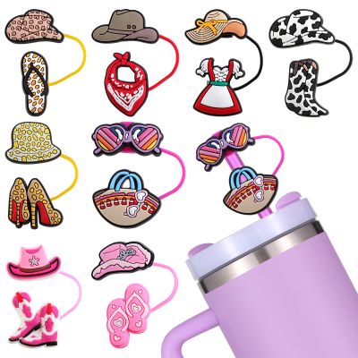 8Pcs Double-Layer Summer Straw Covers for Stanl-ey Cup, Reusable 10mm Beach Dresses Stanl-ey Straw Toppers, Portable 40oz Tumblers Straws Covers Caps for Stanl-ey Cup Decoration