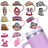 8Pcs Double-Layer Summer Straw Covers for Stanl-ey Cup, Reusable 10mm Beach Dresses Stanl-ey Straw Toppers, Portable 40oz Tumblers Straws Covers Caps for Stanl-ey Cup Decoration view 1