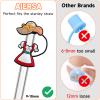 8Pcs Double-Layer Summer Straw Covers for Stanl-ey Cup, Reusable 10mm Beach Dresses Stanl-ey Straw Toppers, Portable 40oz Tumblers Straws Covers Caps for Stanl-ey Cup Decoration view 2