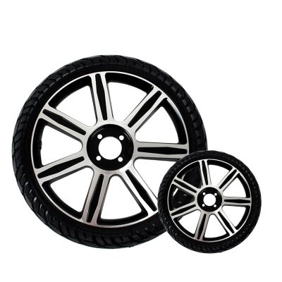 2 Pcs 16 Inch Wheelchair Rear Wheels Replacement Parts, 16x2.125 PU Inflatable/Solid Tire with Aluminum Alloy Wheel for Most Electric Wheelchairs (Size : 16x2.125B)