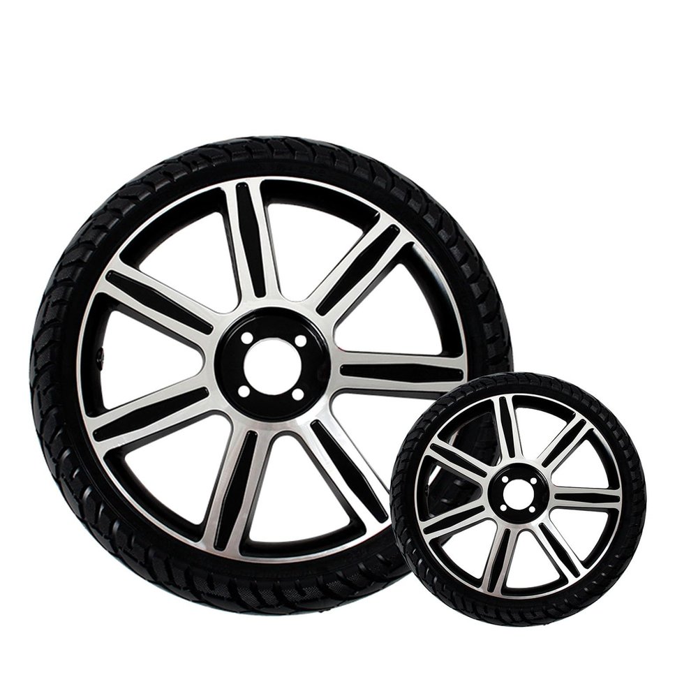 2 Pcs 16 Inch Wheelchair Rear Wheels Replacement Parts, 16x2.125 PU Inflatable/Solid Tire with Aluminum Alloy Wheel for Most Electric Wheelchairs (Size : 16x2.125B)