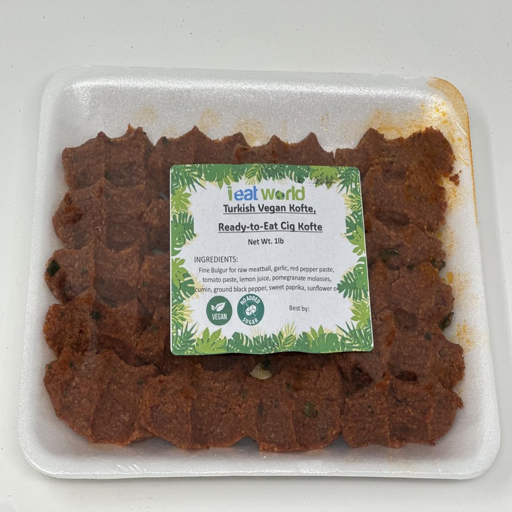 Turkish Vegan Kofte Freshly Made Ready To Eat Vegan Cig Kofte 1lb (Personal Size 1 Lb, 1, Count)
