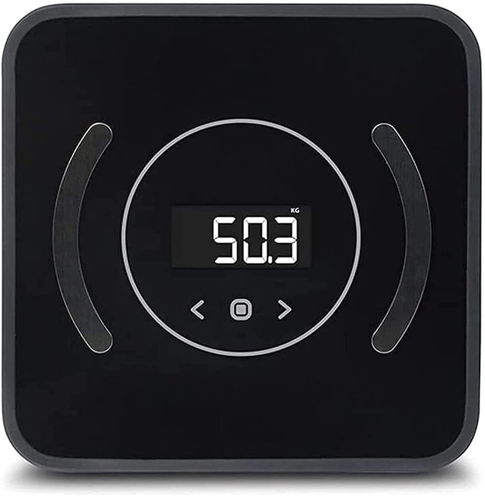 WEedsy Weight Scale, Body Bathroom Scale, Digital Electronic Scale with Step-On Technology, 6mm Tempered Glass Easy Read Backlit LCD Display, 400 Pounds, Black