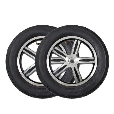 1 Pair 12x2 Wheelchair Tires, Pneumatic/Solid Polyurethane Electric Wheelchair Rear Wheels Assembly with 5/8" (17mm) Bearing and Aluminum Rim (Size : 12x2B)