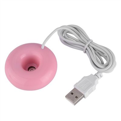 Beufee USB Donuts Humidifier, Cute Mist Humidifier Atomization Spray Humidifier Floats on The Water for Home Office Car(Pink)
