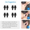 4Pairs Ear Plugs for Sleeping,Soft Silicone Earplugs Noise Cancelling,Black Earplug for Swimming Snoring Concerts Shooting Airplanes. view 3