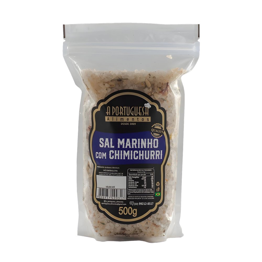 BR Corner | A Portuguesa Brazilian Seasoning Salt for BBQ 17.63oz | Tempero Sal Grosso para Churrasco 500g | Best for Seasoning Barbecue, Roasts, and More (Coarse Sea Salt & Chimichurri)