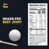 1st Tee Cracked Black Pepper Beef Jerky made with grass-fed beef jerky, 13 grams proteins and one gram fat per serving 2.5oz view 2