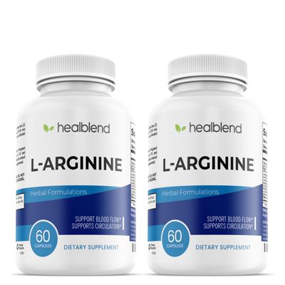 healblend L-Arginine Plus: Calcium, Niacin, L-Arginine Blend, L-Citrulline Complex & Beta Alanine - 120 Capsules (2 Pack)