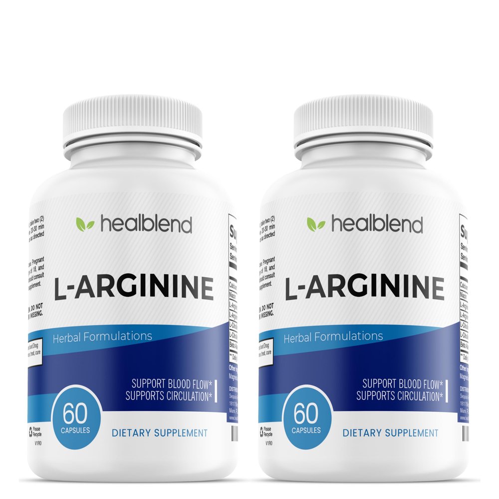 healblend L-Arginine Plus: Calcium, Niacin, L-Arginine Blend, L-Citrulline Complex & Beta Alanine - 120 Capsules (2 Pack)