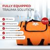 Large EMT Trauma Bag  Fully Stocked First Aid Kit with Tourniquet, Gauze, CPR Mask, Trauma Shears & Emergency Medical Supplies  Orange view 4