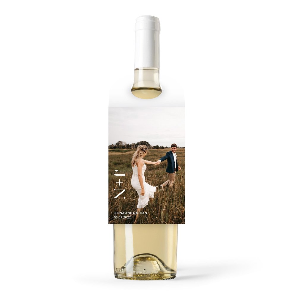 WEDDINGSTAR Personalized Photo Printed Wine Bottle Neck Hang Tags - Modern Love (Pack of 300)