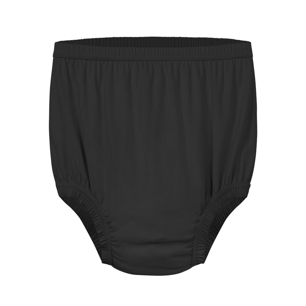 Adult Diaper Cover Silent Waterproof Plastic Rubber Pants for Incontinence Leak Protection with Light Absorbent Layer (Black, S)