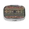Square Pill Box Native American Cute Small Pill Case 2 Compartment Pillbox for Purse Pocket Portable Pill Container Holder to Hold Vitamins Medication Fish Oil and Supplements view 1