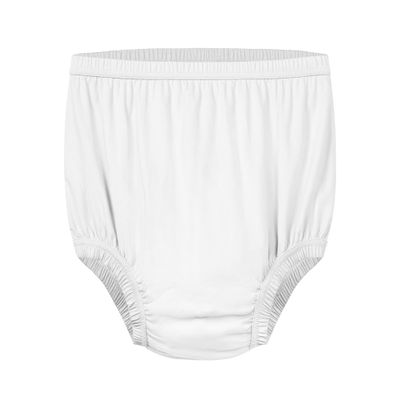 Adult Diaper Cover Silent Waterproof Plastic Rubber Pants for Incontinence Leak Protection with Light Absorbent Layer (White, 4XL)